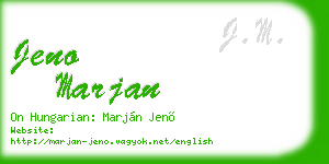 jeno marjan business card